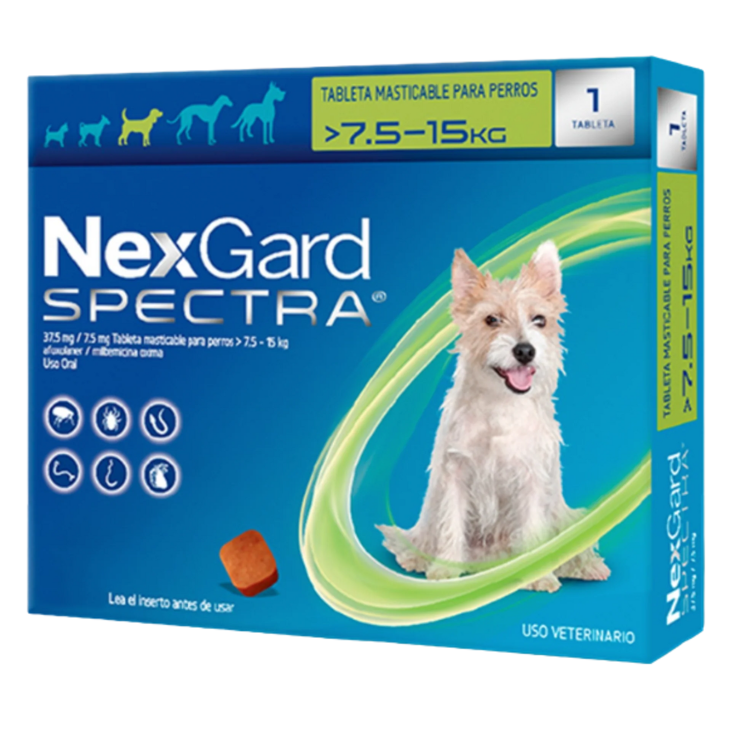 NexGard Spectra 7.5-15 kg - Antiparasitario para Perros (Caja x1)
