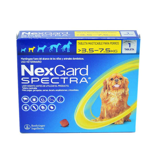 NexGard Spectra 3.5-7.5 kg - Antiparasitario para Perros (Caja x1)