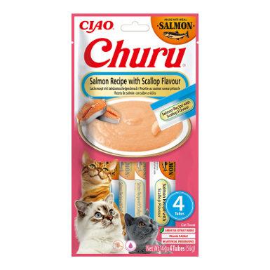 Churu Atún con Salmón - Snack Cremoso para Gatos