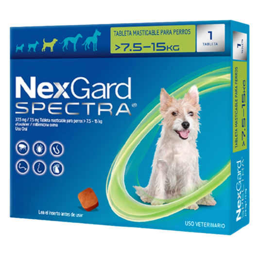 NexGard Spectra 7.5-15 kg - Antiparasitario para Perros (Caja x1)