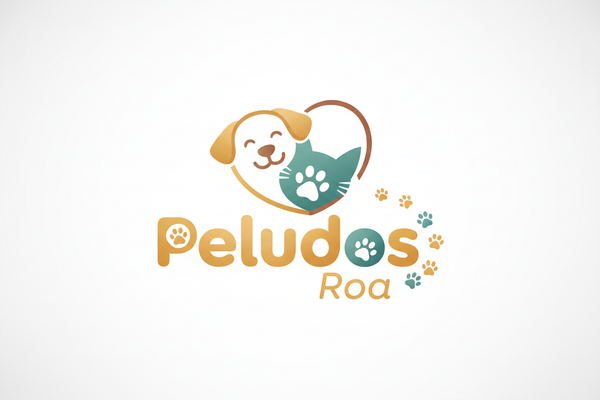 Logo Peludos Roa con huellas